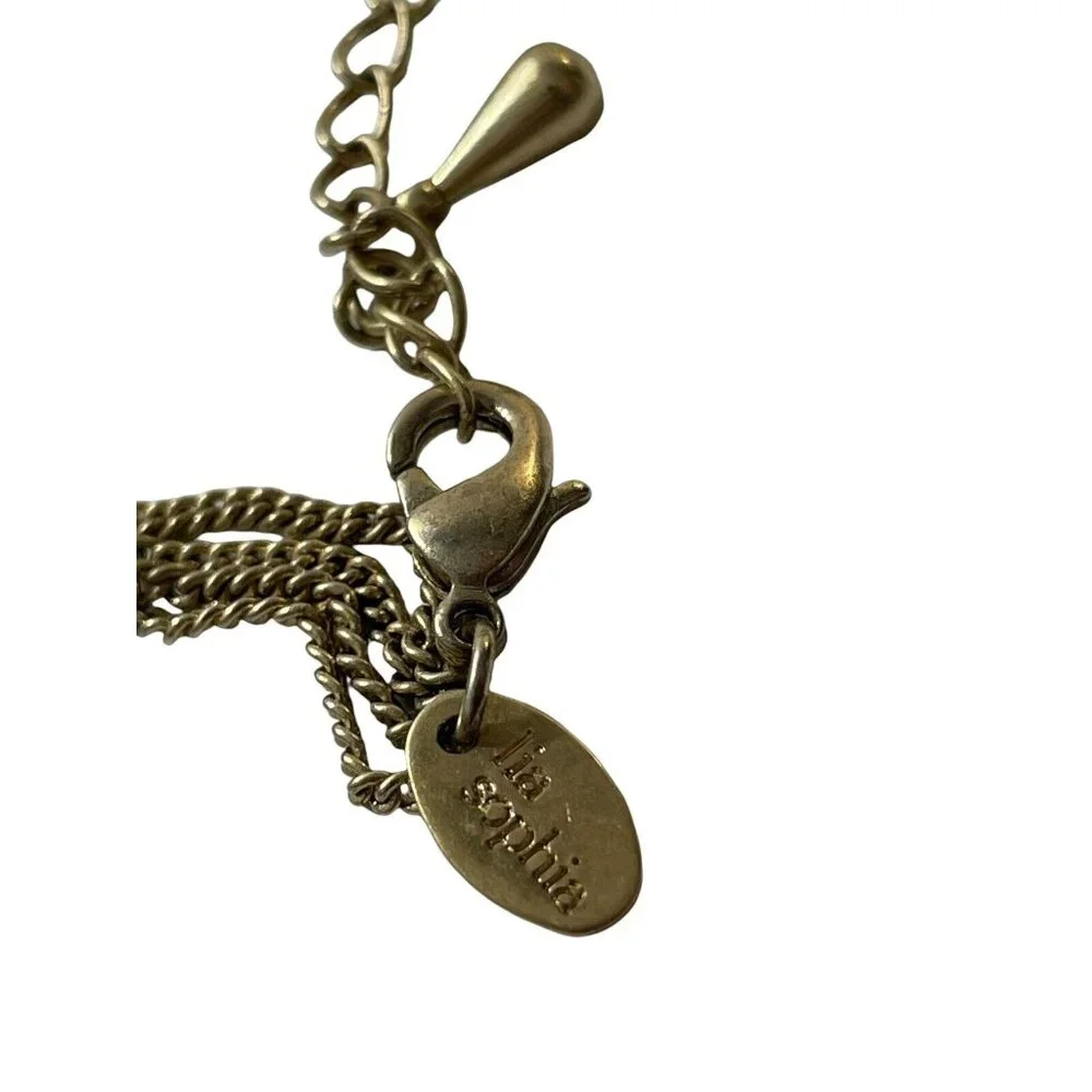 Lia Sophia FRANGELICO Pendant Necklace‎ Mother Of Pearl Gold Tone Multi Chain